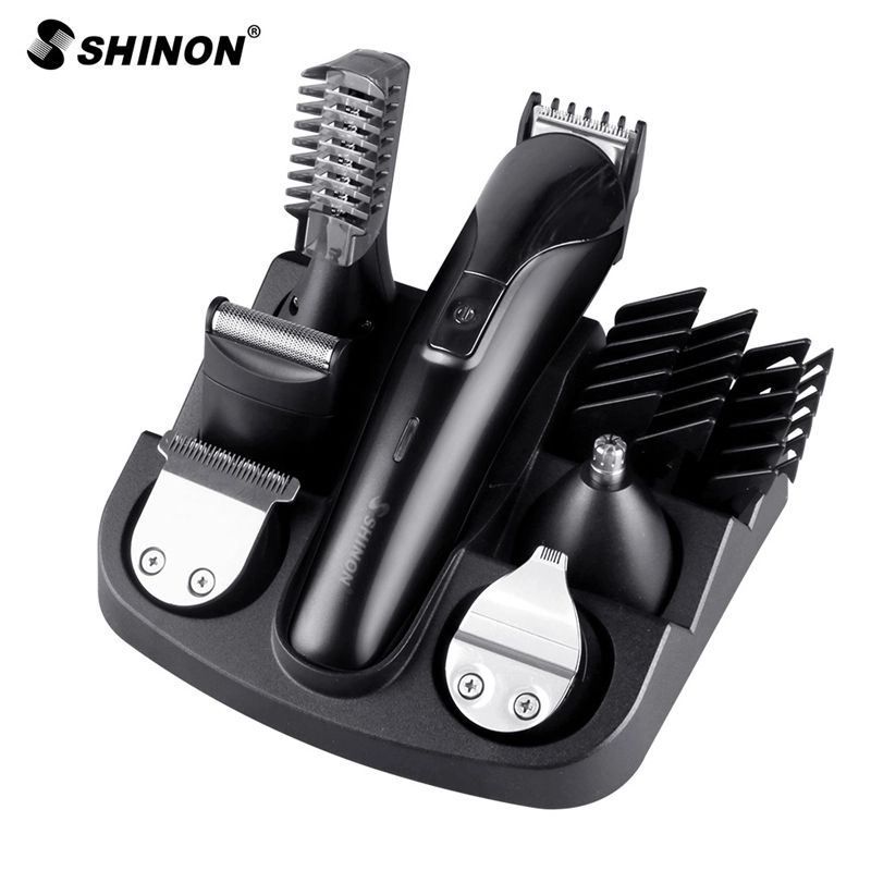 The factory direct sale multifunction 6 add 1 electric clipper oil head electric clipper domestic hairdressing clipper set 1711 gold thumbnail