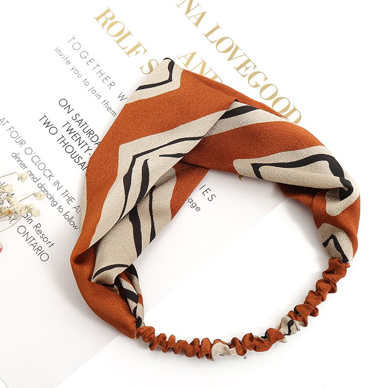 RUDAN 厂家直销韩版几何图交叉发饰宽边运动健身头饰弹力束发带