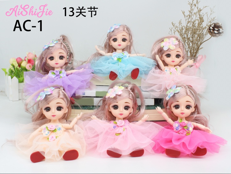 Manufacturers Direct Sales 6 Inch Doll Face Fully Articulated Barbie Doll Pendant Key Chain details Picture