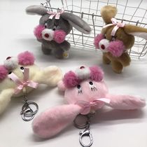 Lovely web celebrity rabbit plush toy key chain gift for girls doll doll machine