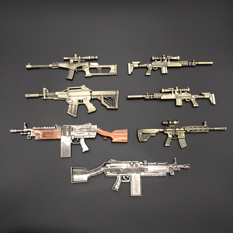 Pubg (PlayerUnknown's Battlegrounds) anime peripheral single-sided alloy weapon with feet, 12cm pen case accessory