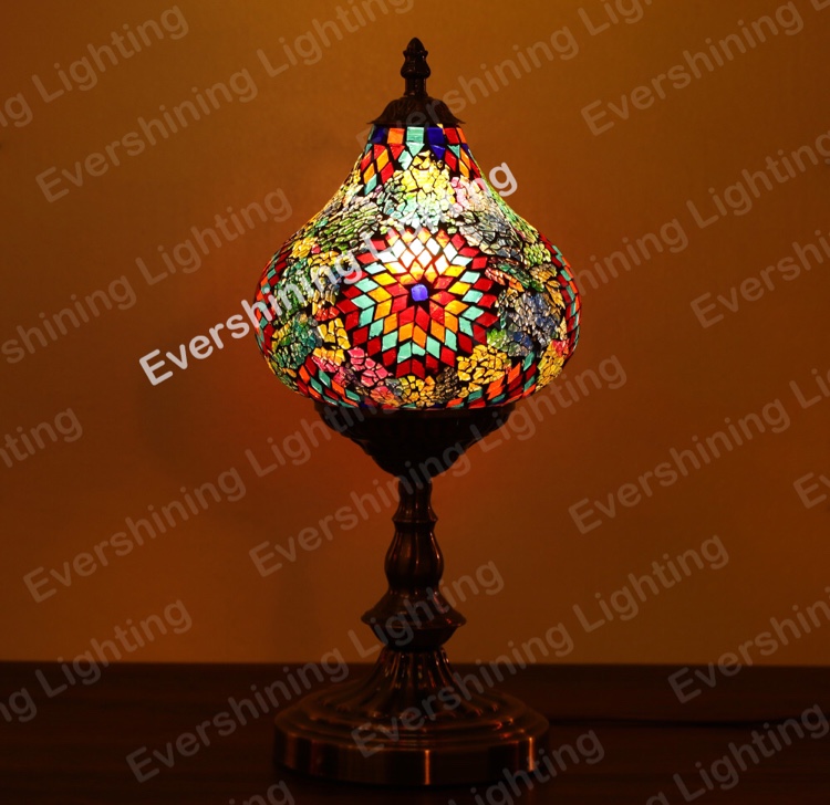Turkish Mosaic table lamp decorative light night light in the shape of a heart thumbnail