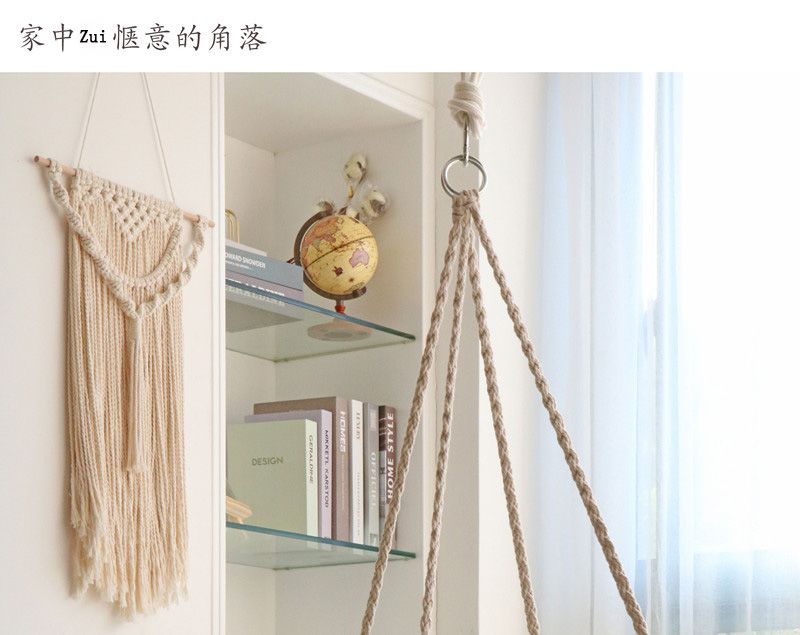 Hanging chair, Nordic-style swing, bedroom, teenage girl, Internet celebrity hanging basket, indoor home rocking chair, cotton rope hand-woven basket detail image 2