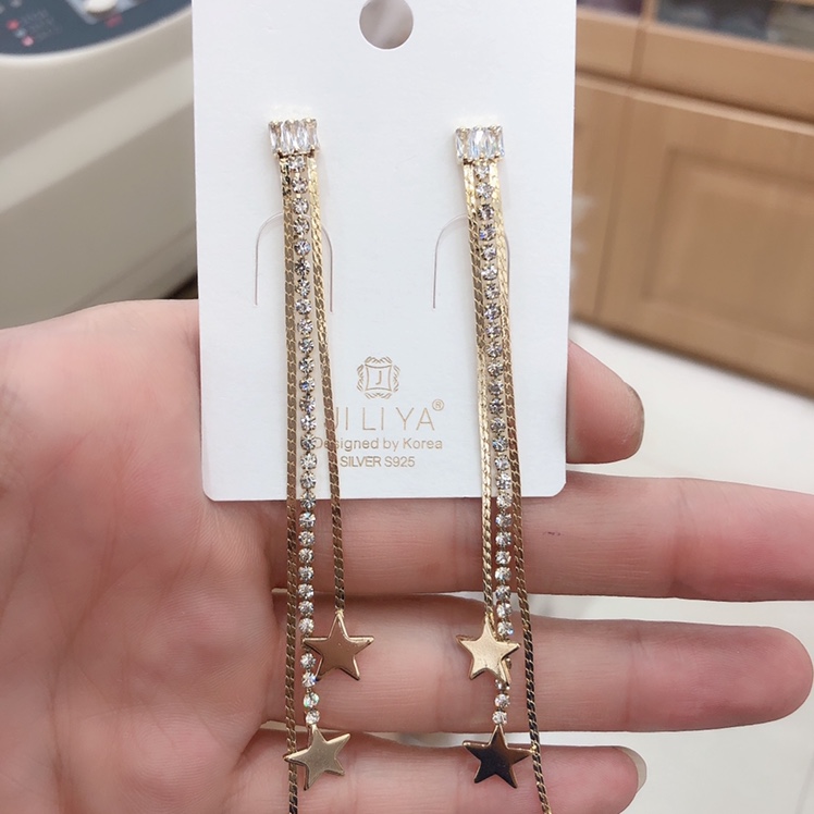 2020 network fashion tassel five star stud earrings