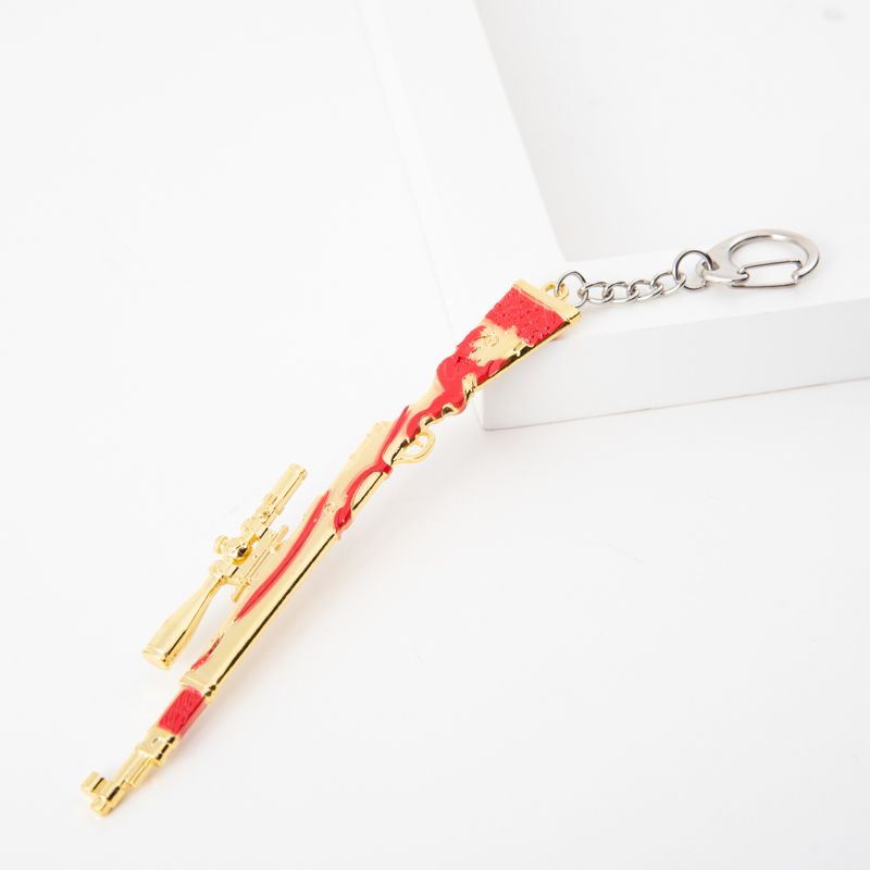 Pubg Peacekeeper Elite weapon Model 98k Skin gun awm Battle Royale Gun Metal Keychain gift Pendant detail image 4
