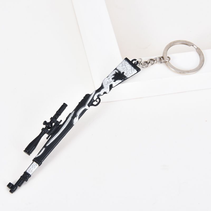 Pubg Peacekeeper Elite weapon Model 98k Skin gun awm Battle Royale Gun Metal Keychain gift Pendant details Picture