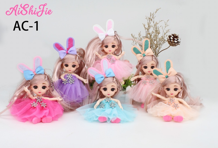 Manufacturers Direct Sales 6 Inch Doll Face Fully Articulated Barbie Doll Pendant Key Chain Specification drawing