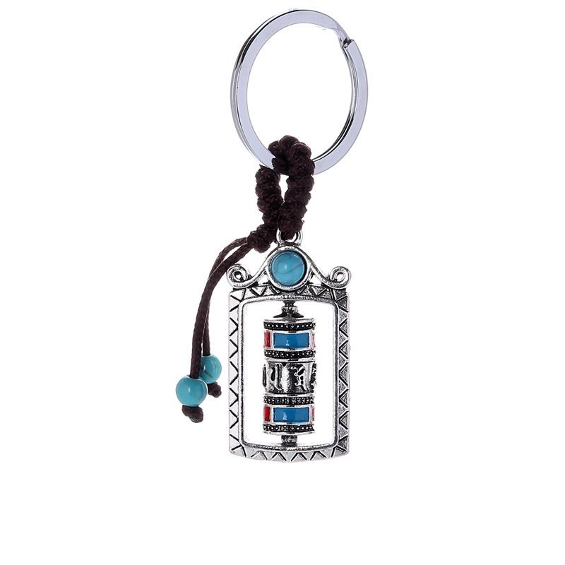 藏饰尼泊尔转经轮车载装饰吊坠 民族风宗教法器腰牌钥匙扣批发详情图1