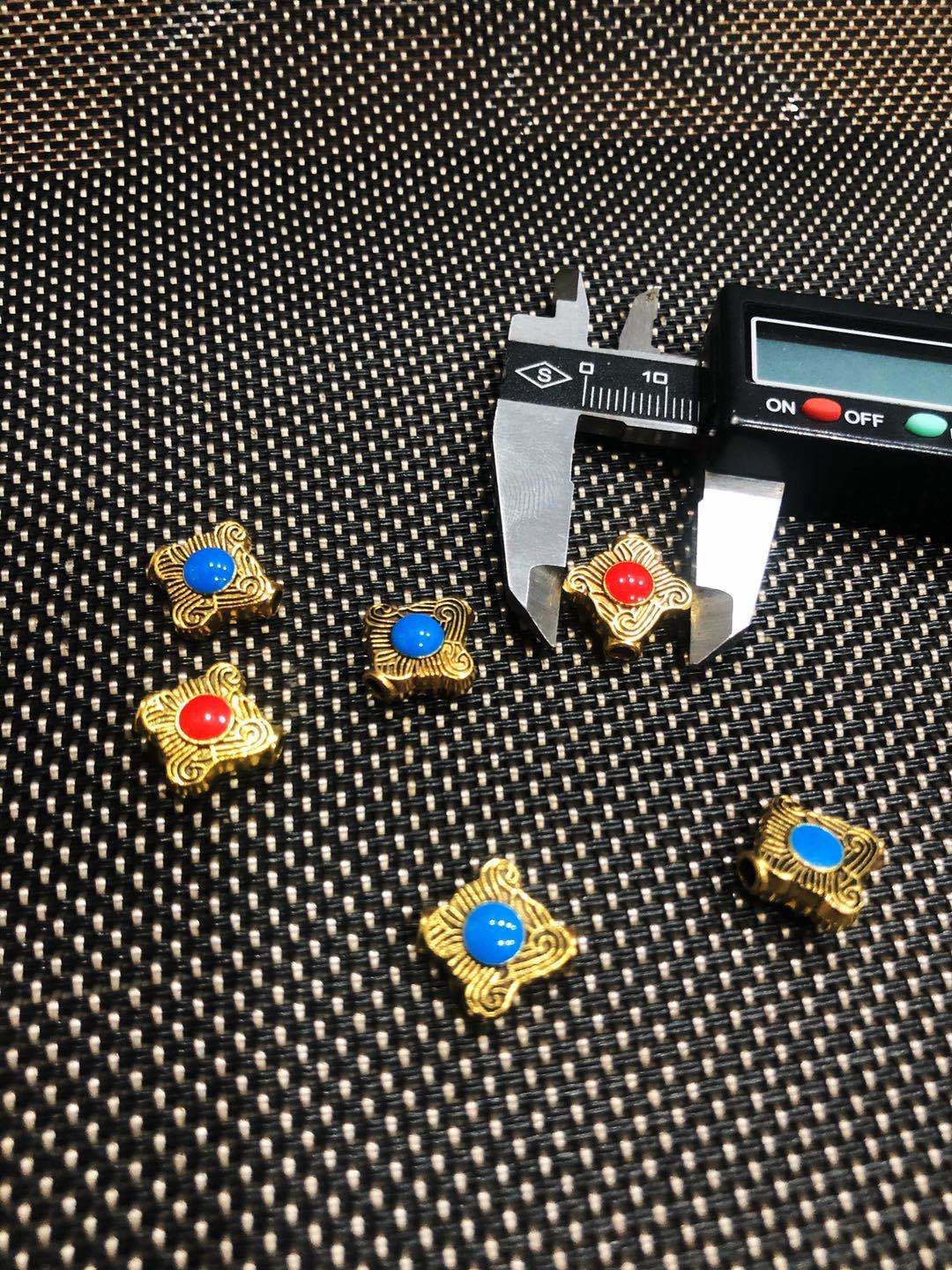 Two-color oil-dripping ethnic style DIY jewelry accessories, pure silver alloy accessories, cross-border e-commerce factory direct sales Specification image