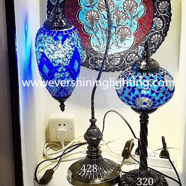 Turkish Mosaic table lamp, decorative light, night light, swan neck olive table lamp Specification image