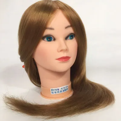 Blonde Wig Teaching Head Semi-Real Fake Model Head Can Roll Perm Braid Hair Updo Practice Head Mixed Hair Mold