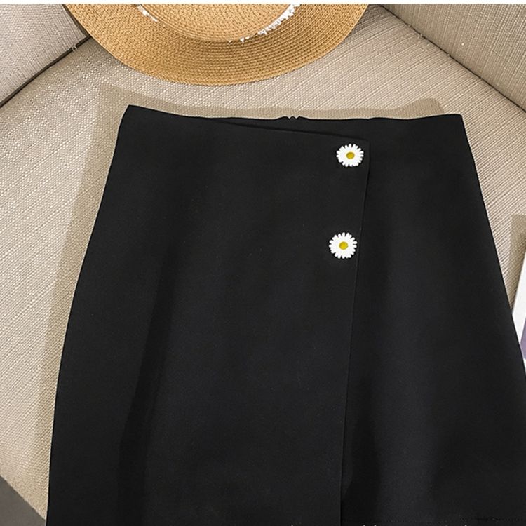 Daisy button high-waisted skirt for women, summer dress, student hip-hugging short skirt detail image 11