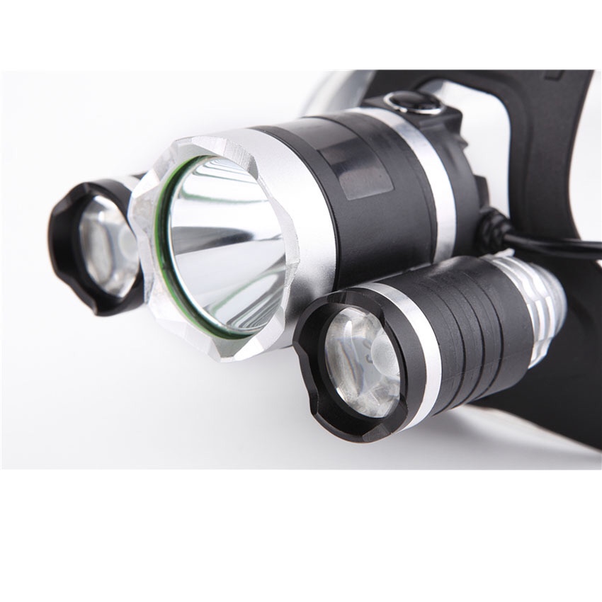 Foreign Trade Manufacturers New 3Led 1T62r2 Aluminum Alloy Strong Charging Headlights Three Lights Aircraft Headlights Specification drawing