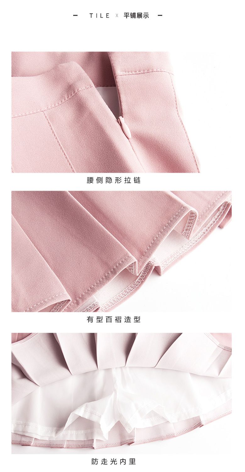 Pleated skirt for summer girls 2023 new chic short skirt, high-waisted A-line skirt, school style, super popular woolen half skirt for women autumn detail image 11