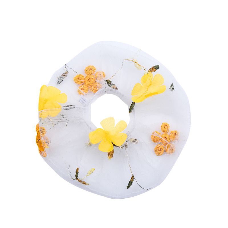 厂家直销韩国网纱超仙小碎花发绳森女系甜美发饰可爱扎丸子头发圈