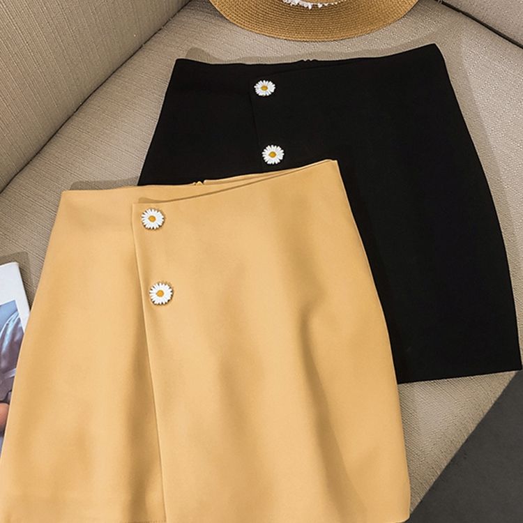 Daisy button high-waisted skirt for women, summer dress, student hip-hugging short skirt detail image 10