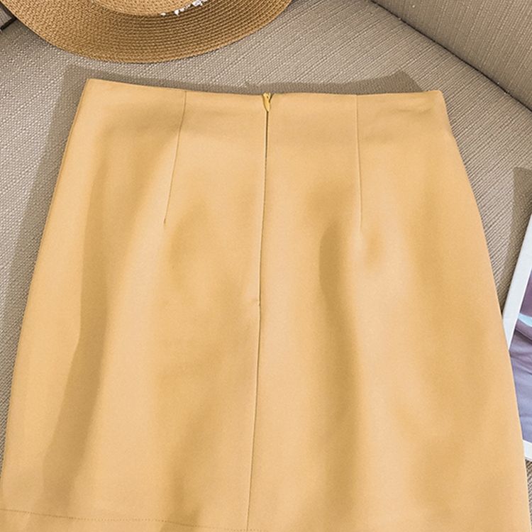 Daisy button high-waisted skirt for women, summer dress, student hip-hugging short skirt detail image 17
