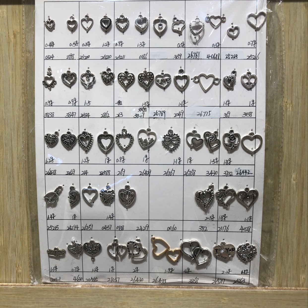 DIY accessories for bracelets, necklaces and earrings made of zinc alloy heart pendants Item Picture