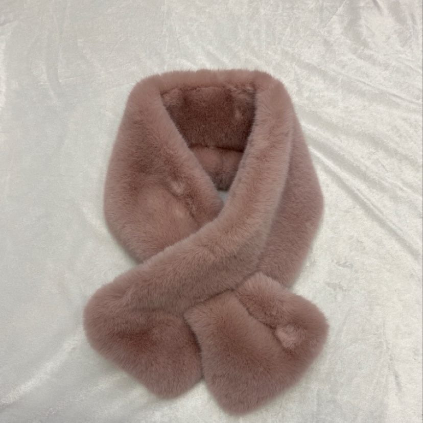 仿毛高低毛仿水貂毛插口围巾时尚围巾