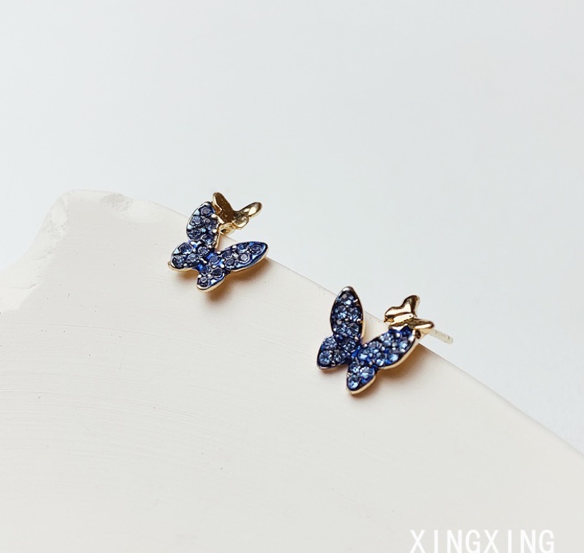 韩国东大门耳环蝴蝶耳饰银针款百搭时尚星星饰品