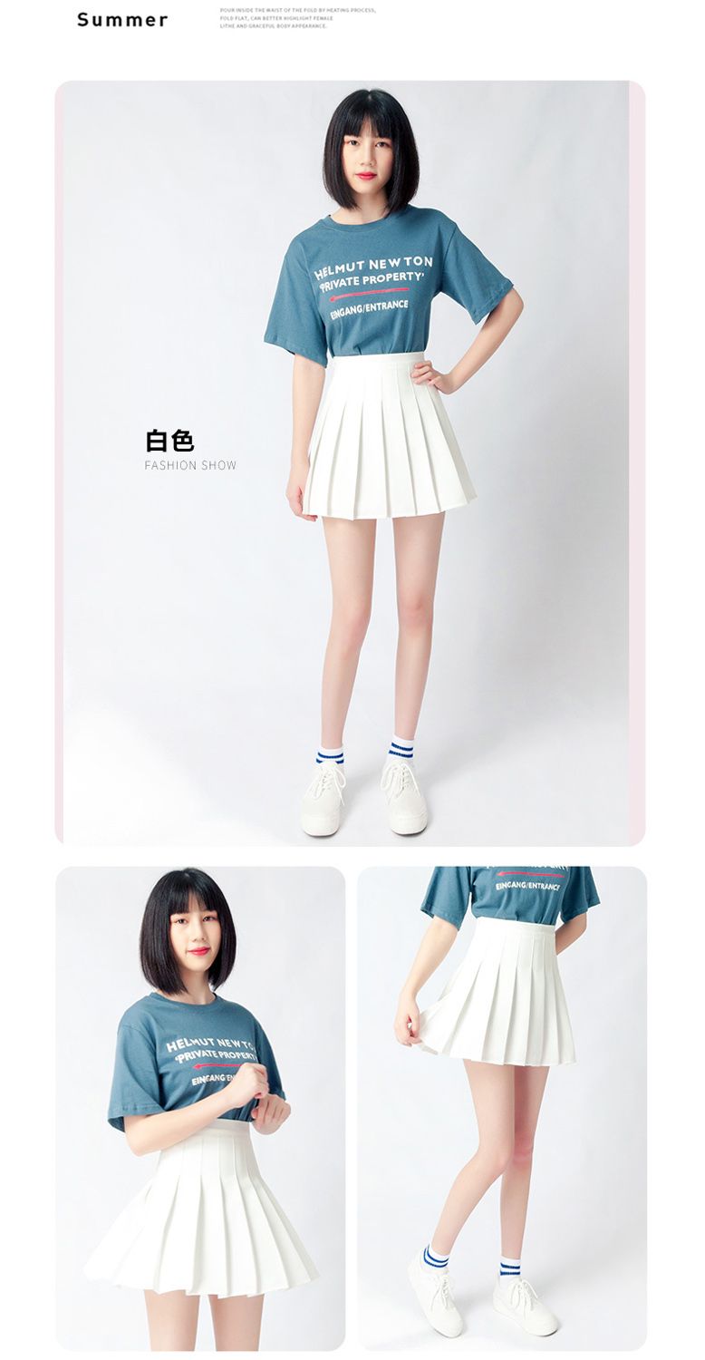 Pleated skirt for summer girls 2023 new chic short skirt, high-waisted A-line skirt, school style, super popular woolen half skirt for women autumn detail image 8