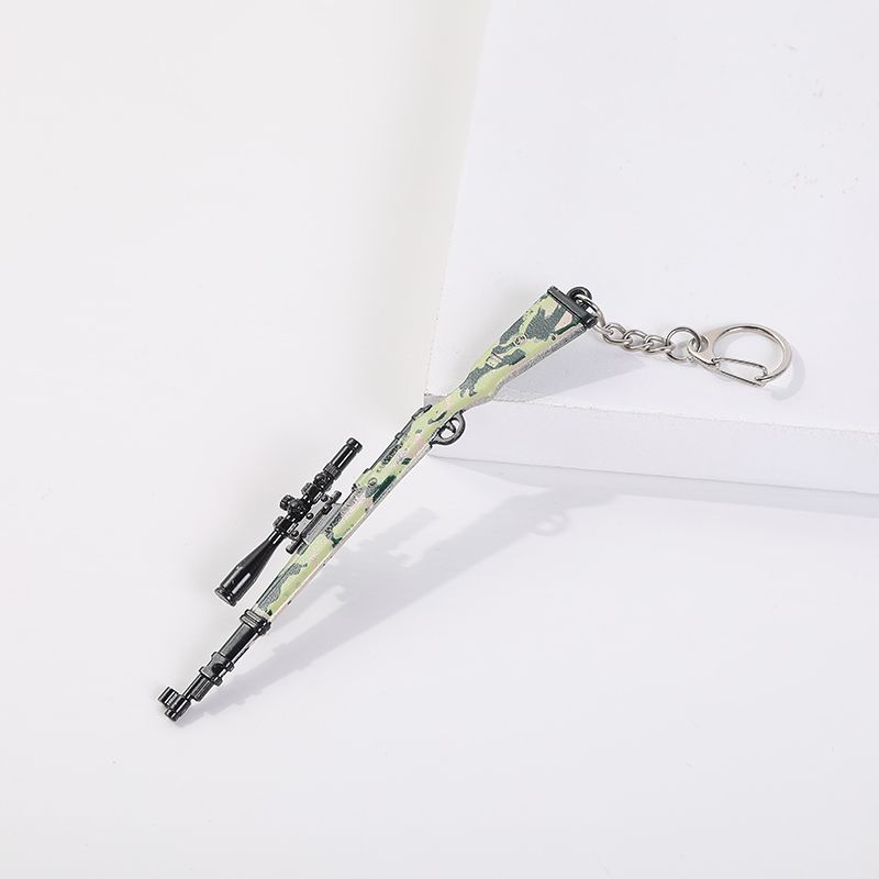 Pubg Peacekeeper Elite weapon Model 98k Skin gun awm Battle Royale Gun Metal Keychain gift Pendant Specification image