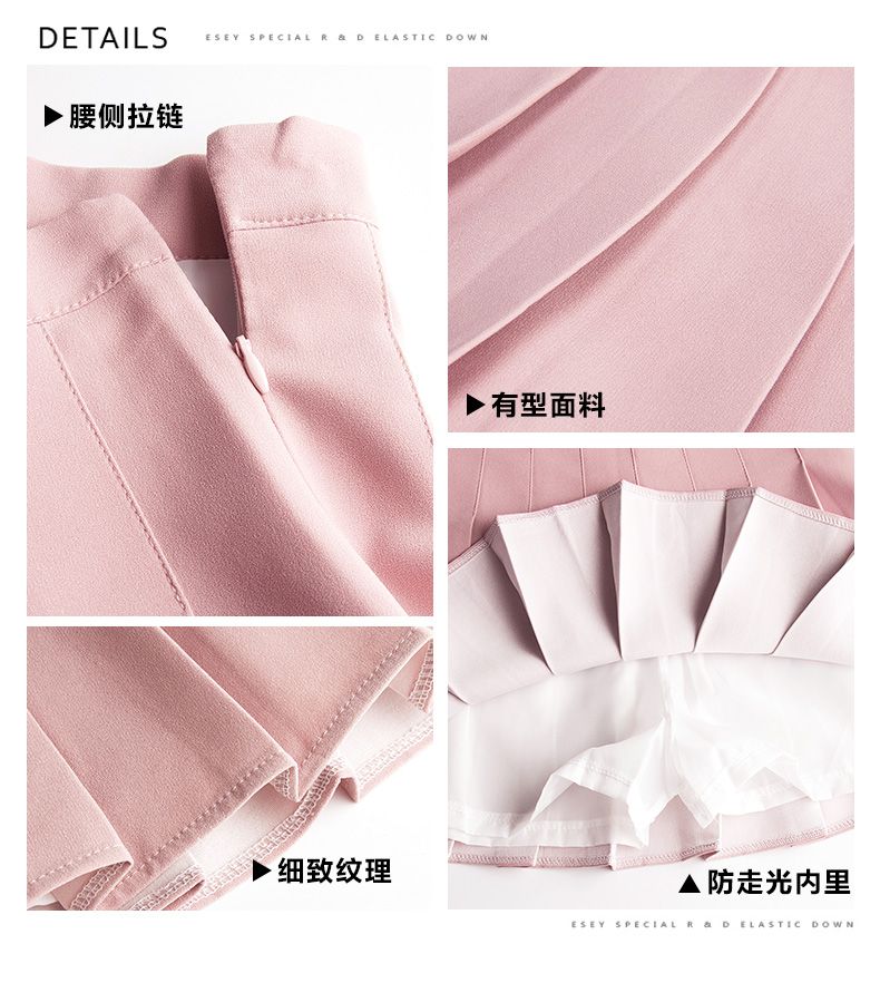 Pleated skirt for summer girls 2023 new chic short skirt, high-waisted A-line skirt, school style, super popular woolen half skirt for women autumn detail image 6