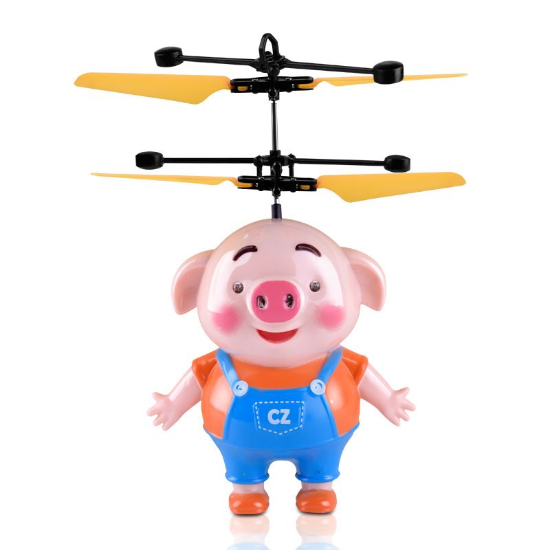 悬浮猪感应灯光 充电耐摔海草球飞行器 遥控飞机儿童玩具详情图2