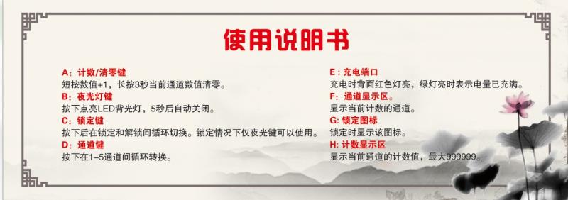 菩善莲念佛计数器电子智能可充电念经戒指型理佛珠记数器礼佛器 Specification drawing