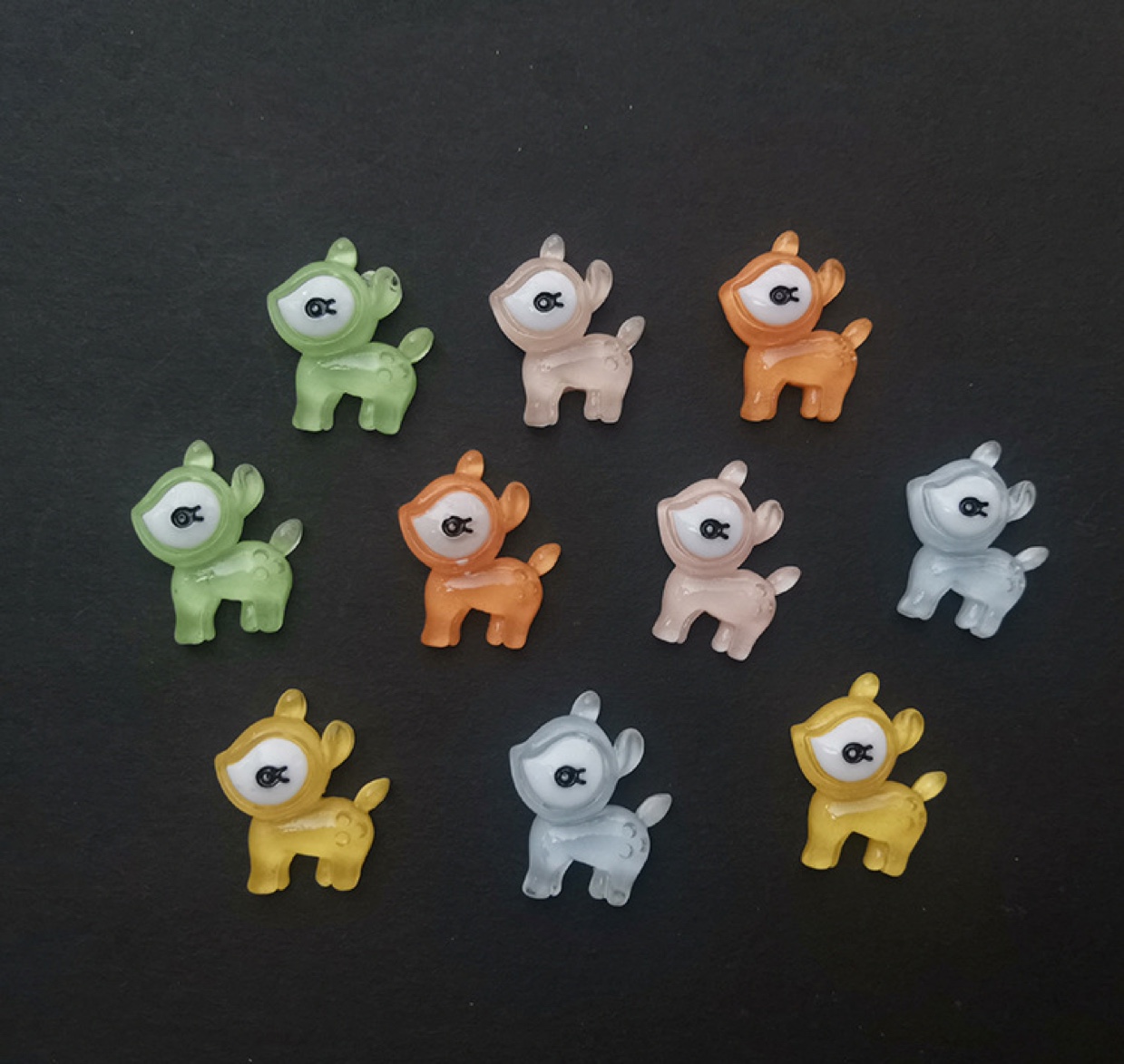 Cartoon animal noctilucent fawn DIY resin accessories Mobile phone shell beauty patch children hair ornaments rubber band accessories thumbnail