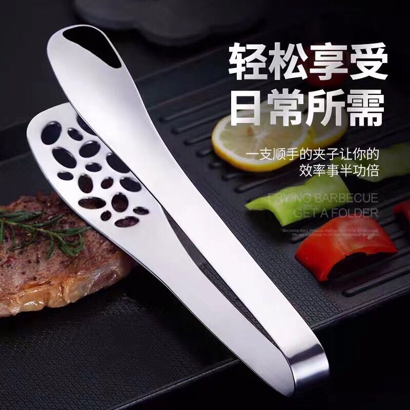304不锈钢加厚版食品夹，牛排夹细节图