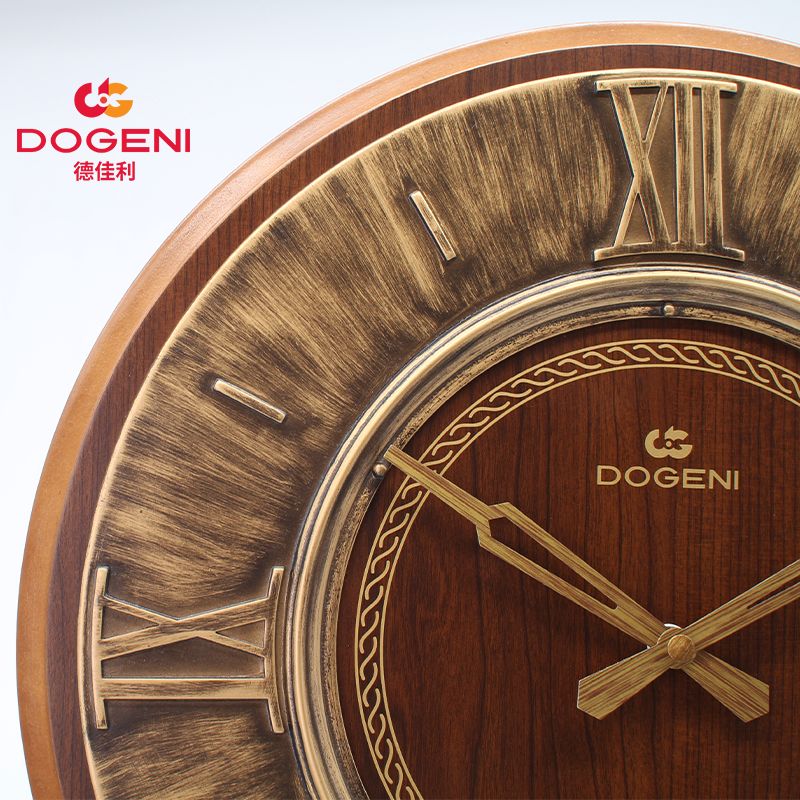DOGENI/ Dejiali American retro creative fashion wall clock, home living room hourly chime classical clock details Picture