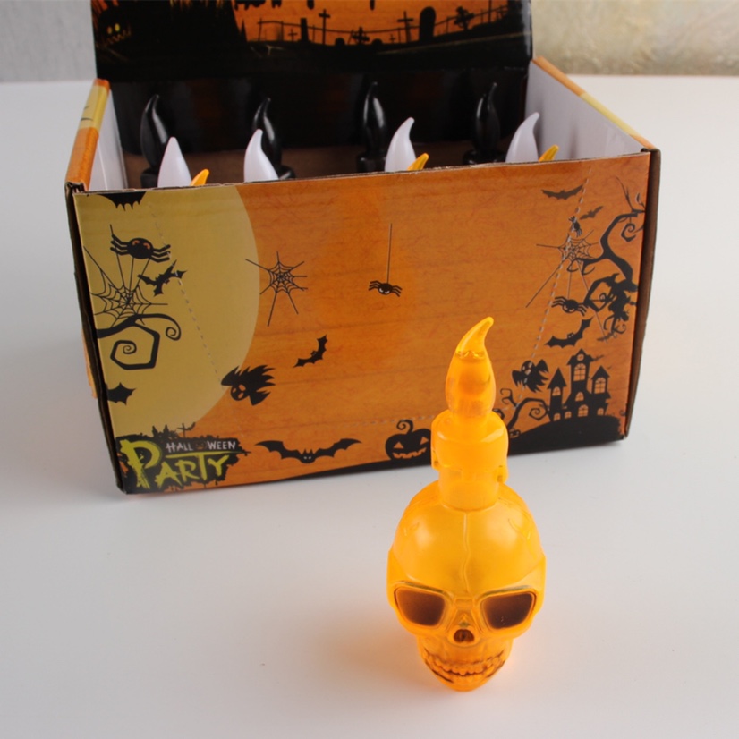 Factory direct sales of Halloween glowing ghost head candles, LED glowing candles, bar Halloween decoration props, Yimei toys undefined