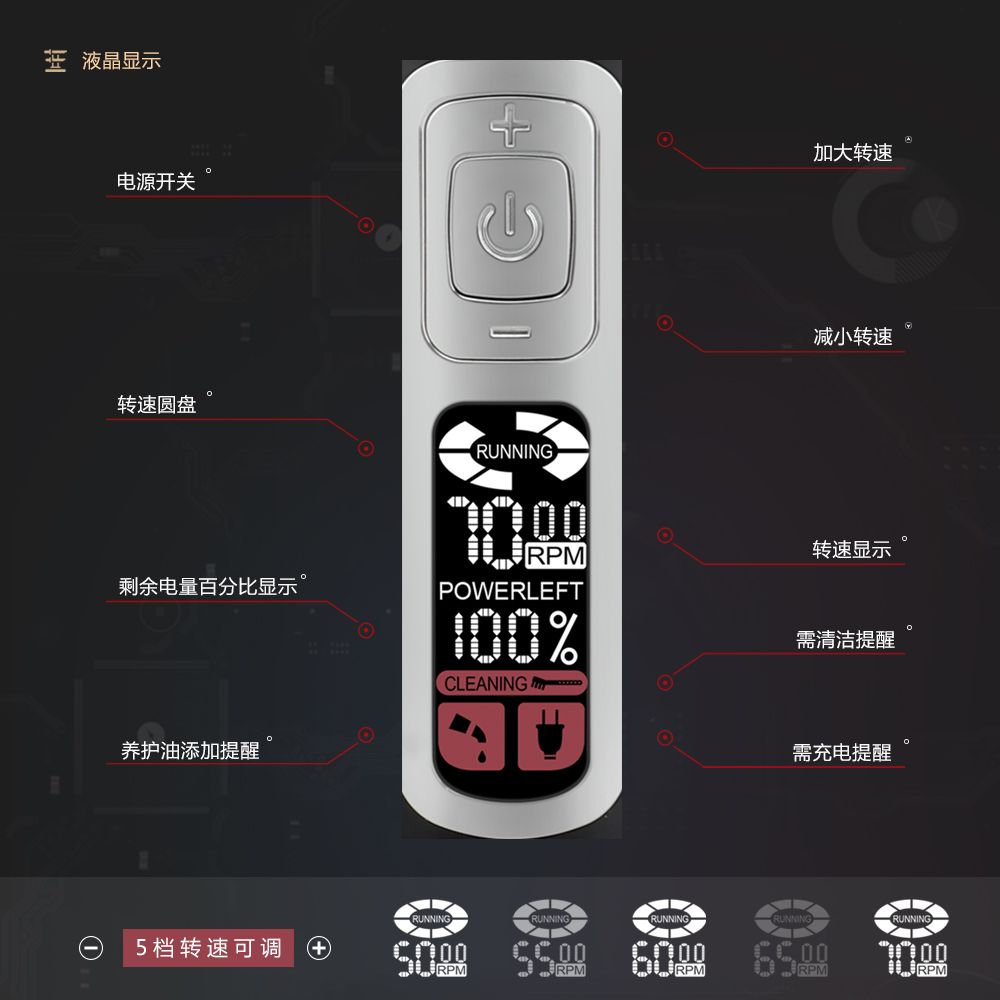 Cross-border exclusivo NK2272 LCD electric haircutter recargable electric cutter para peluquería profesional haircutter push Specification image