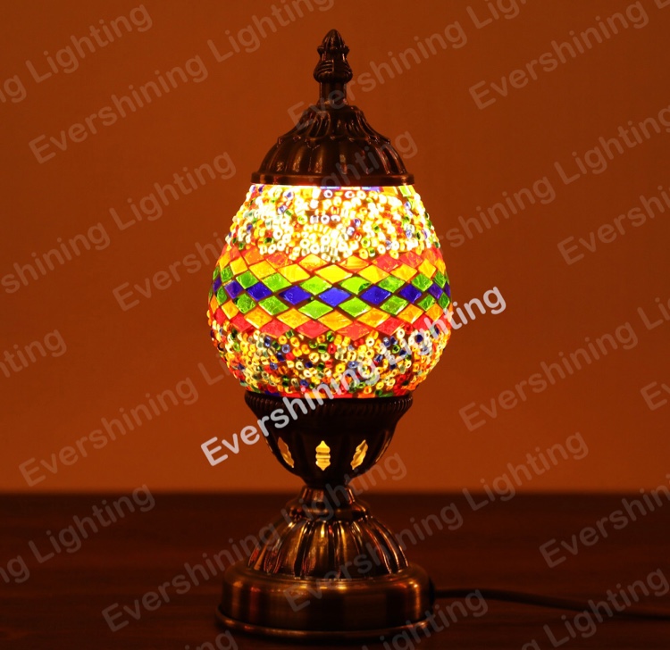 Turkish table lamp, Mosaic table lamp, decorative lamp, heart-shaped small table lamp details Picture