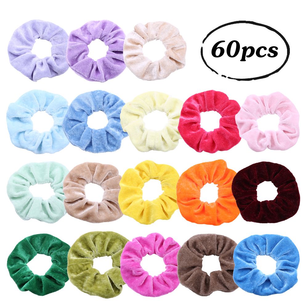 跨境热销定制金丝绒布大肠圈大号密丝绒发束套装布艺发饰大肠发圈