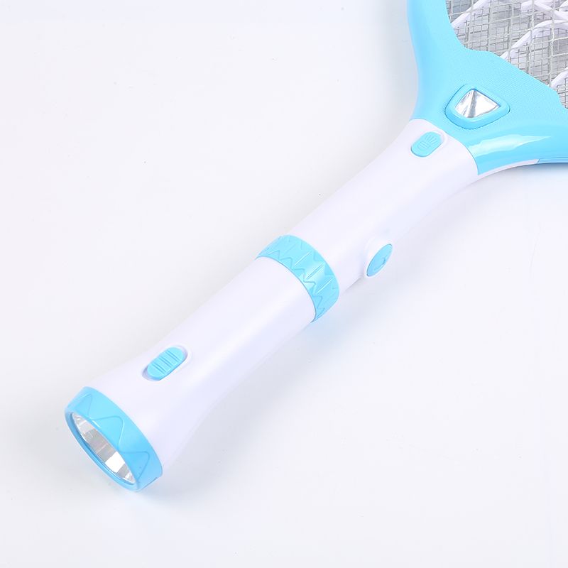 厂家直销GECKO品牌LTD-288新款带LED手电筒式可拆卸充电电蚊拍蓝色详情图3