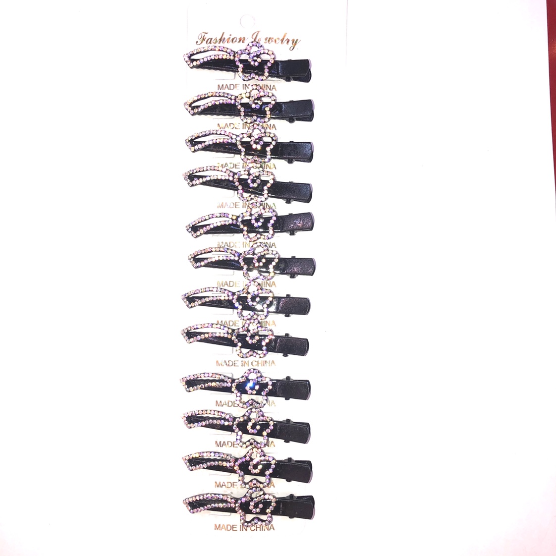 Korean version of white diamond duck mouth clip large bangs hair clip hair accessories rhinestone disc hair clip top clip edge clip clip broken hair clip plum thumbnail