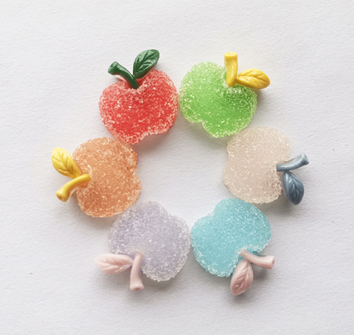 Artificial sugar fruit apple DIY accessories resin accessories cream drip plastic mobile phone case pencil case beauty white thumbnail