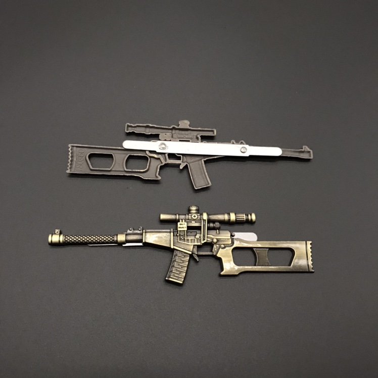Pubg (PlayerUnknown's Battlegrounds) anime peripheral single-sided alloy weapon with feet, 12cm pen case accessory Application Scenario