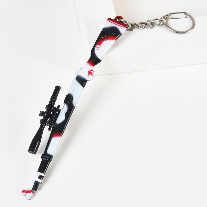 Pubg Peacekeeper Elite weapon Model 98k Skin gun awm Battle Royale Gun Metal Keychain gift Pendant detail image 11