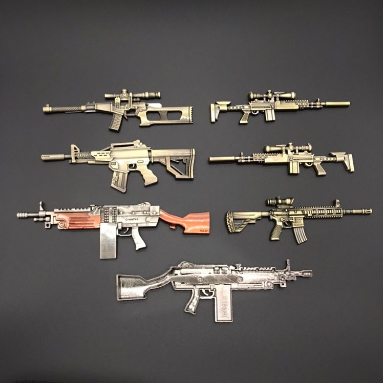 Pubg (PlayerUnknown's Battlegrounds) anime peripheral single-sided alloy weapon with feet, 12cm pen case accessory detail image 4