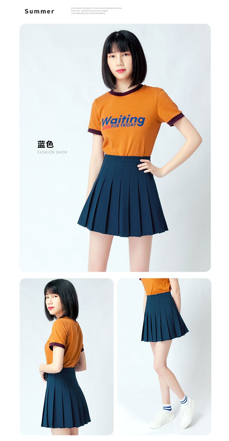 Pleated skirt for summer girls 2023 new chic short skirt, high-waisted A-line skirt, school style, super popular woolen half skirt for women autumn detail image 7