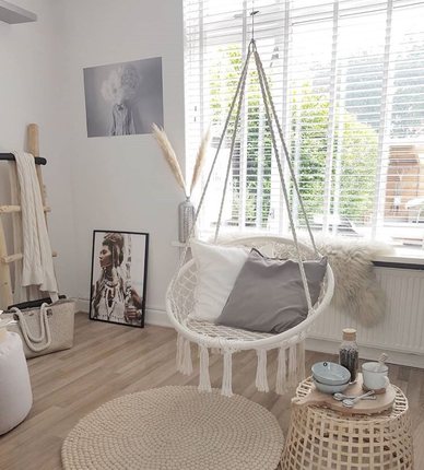Hanging chair, Nordic-style swing, bedroom, teenage girl, Internet celebrity hanging basket, indoor home rocking chair, cotton rope hand-woven basket