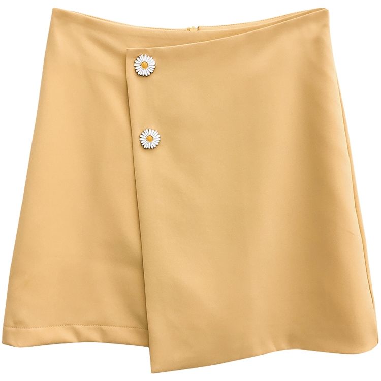 Daisy button high-waisted skirt for women, summer dress, student hip-hugging short skirt Item Picture