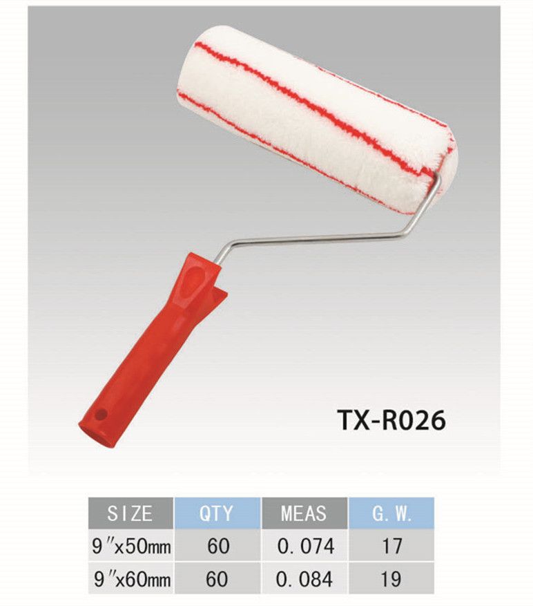 White roller brush 9" red stripe red plastic handle manufacturers direct quality good quantity high price welcome to buy thumbnail