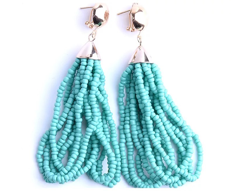 Handmade rice bead earrings Item Picture
