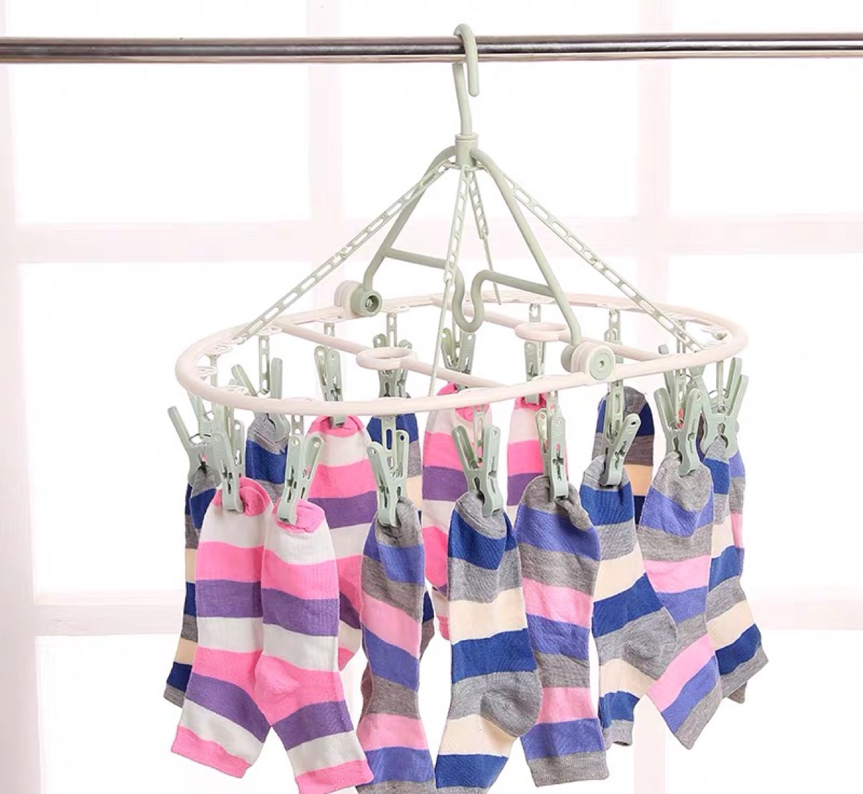 Household Plastic Multi-Functional Disc Multi-Clip Sock Rack Drying Rack Underwear Socks Drying Clip Sock Rack Baby Hanger undefined