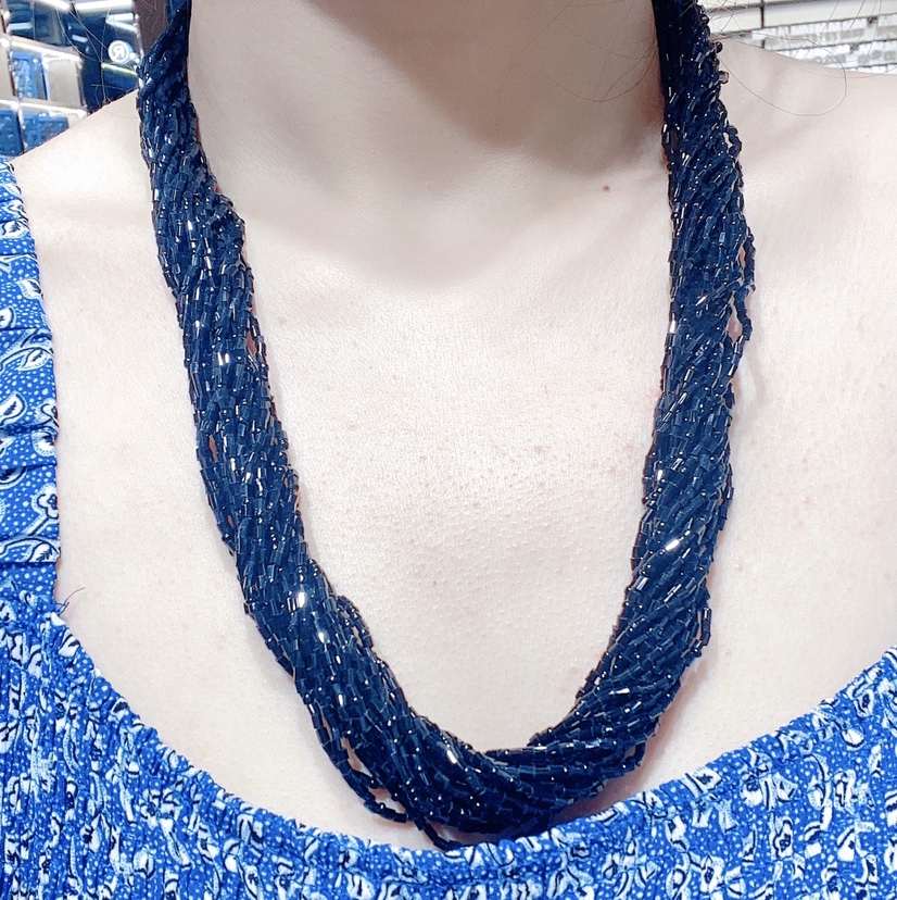 Bohemian style. Handcrafted rice beaded necklace. The color can be customized