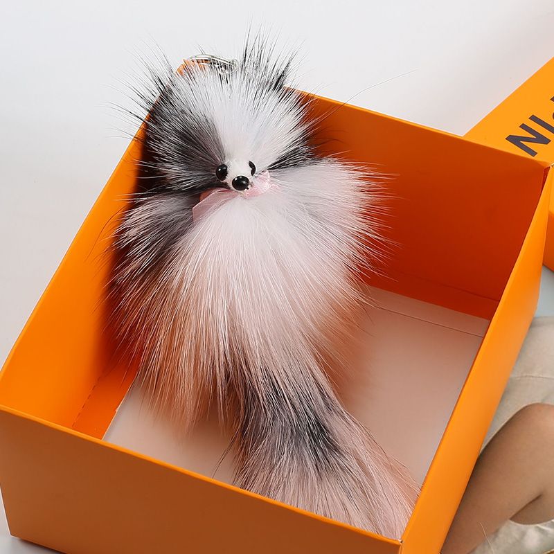 To Undertake Foreign Trade Orders Real Fur Fox Accessories Backpack Pendant Car Keychain Bag Pendant South Korean Creative undefined